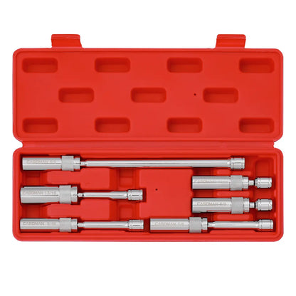6PCS Magnetic Swivel Spark Plug Socket Set – Thin Wall 3/8" Drive, 12-Point CR-V Steel Automotive Tool