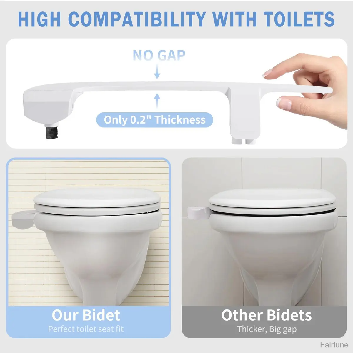Ultra-Slim Bidet Attachment for Toilet – Dual Nozzle with Self Cleaning & Adjustable Water Pressure
