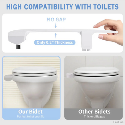 Ultra-Slim Bidet Attachment for Toilet – Dual Nozzle with Self Cleaning & Adjustable Water Pressure