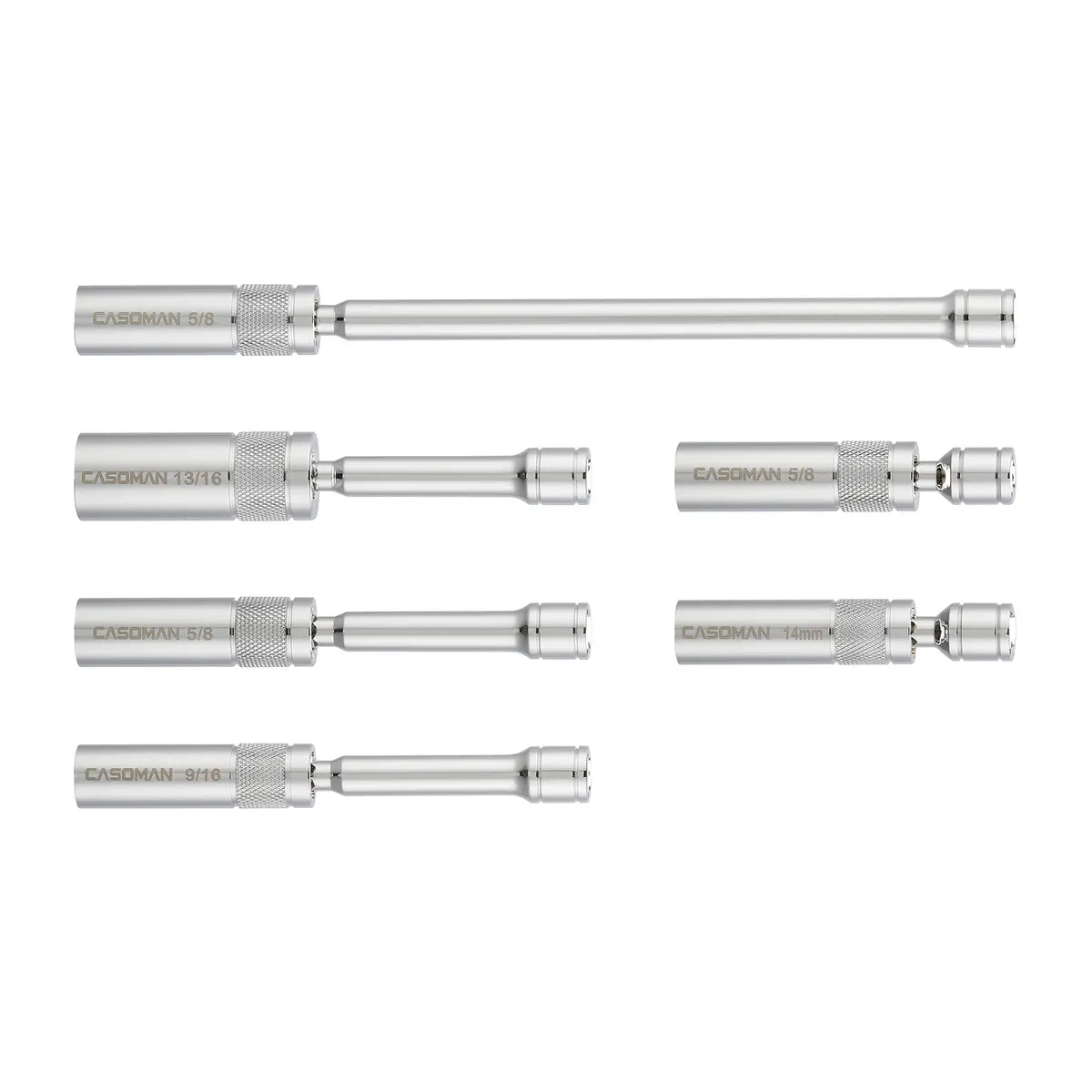 6PCS Magnetic Swivel Spark Plug Socket Set – Thin Wall 3/8" Drive, 12-Point CR-V Steel Automotive Tool