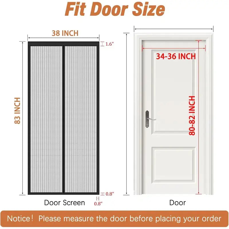 Magnetic Mesh Screen Door Curtain – Breathable Mosquito Protection with Magnetic Closure
