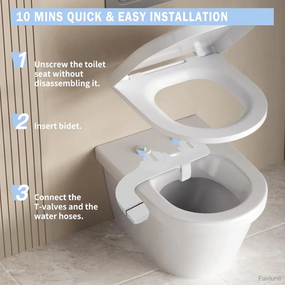 Ultra-Slim Bidet Attachment for Toilet – Dual Nozzle with Self Cleaning & Adjustable Water Pressure