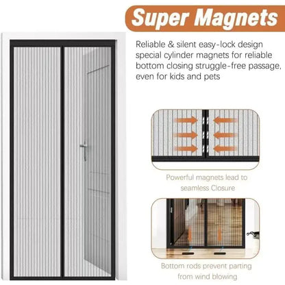 Magnetic Mesh Screen Door Curtain – Breathable Mosquito Protection with Magnetic Closure