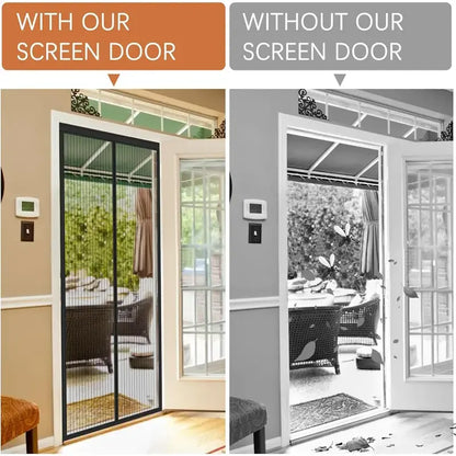 Magnetic Mesh Screen Door Curtain – Breathable Mosquito Protection with Magnetic Closure