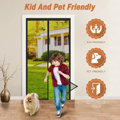 Magnetic Mesh Screen Door Curtain – Breathable Mosquito Protection with Magnetic Closure