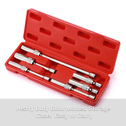 6PCS Magnetic Swivel Spark Plug Socket Set – Thin Wall 3/8" Drive, 12-Point CR-V Steel Automotive Tool