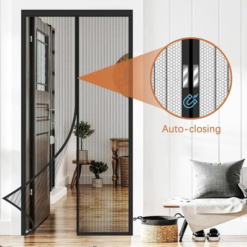 Magnetic Mesh Screen Door Curtain – Breathable Mosquito Protection with Magnetic Closure