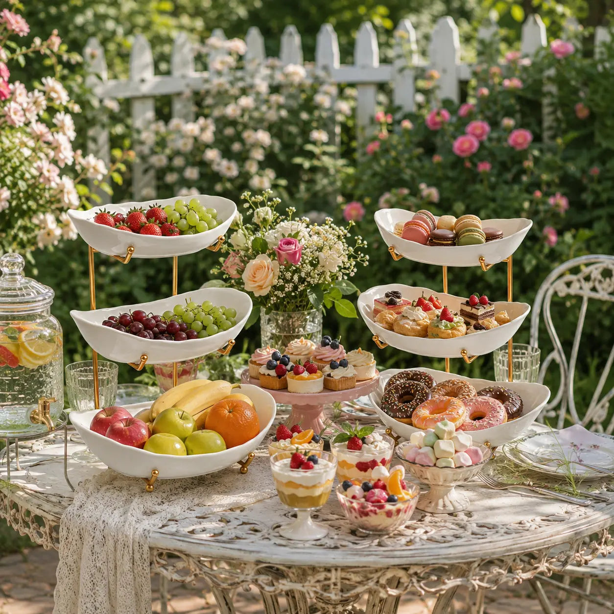 3-Tier Fruit Bowl with Metal Stand – Large Capacity Countertop Fruit & Snack Organizer